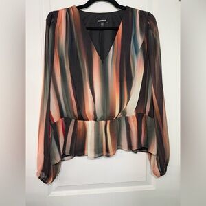 Express Vibrant Striped Blouse